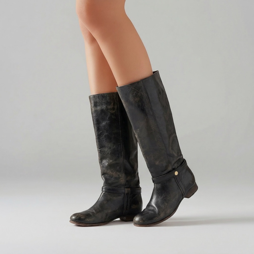 Loise et Cie Leather Boots Womens 7.5 Coquette City Chic Trendy Quiet Luxury